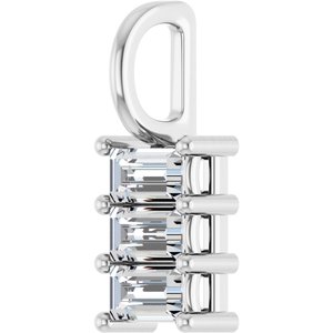 Continuum Sterling Silver 4.5x2.5 mm Straight Baguette Pendant Mounting – image 3