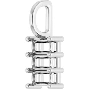 18K White Gold 4.5x2.5 mm Straight Baguette Pendant Mounting – image 4