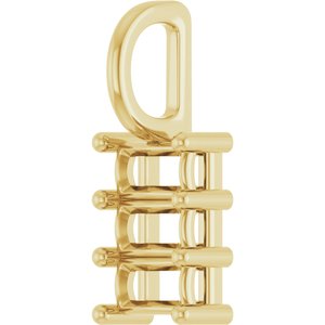 10K Yellow Gold 4.5x2.5 mm Straight Baguette Pendant Mounting – image 4