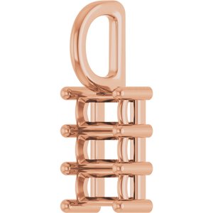14K Rose Gold 4.5x2.5 mm Straight Baguette Pendant Mounting – image 4