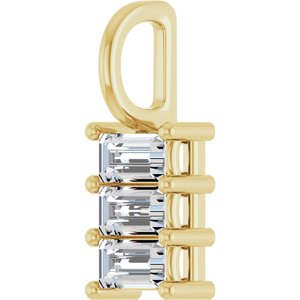 10K Yellow Gold 4.5x2.5 mm Straight Baguette Pendant Mounting – image 3