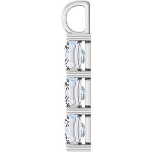 10K White Gold 11x9 mm Emerald Pendant Mounting – image 5