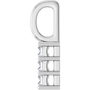 14K White Gold 3x2 mm Straight Baguette Pendant Mounting – image 5