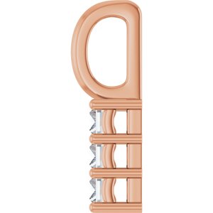 18K Rose Gold 3x2 mm Straight Baguette Pendant Mounting – image 5