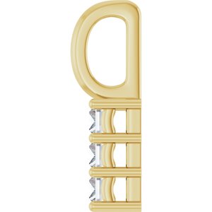 18K Yellow Gold 3x2 mm Straight Baguette Pendant Mounting – image 5