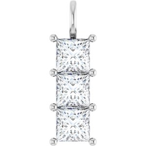 Continuum Sterling Silver 7.5x7.5 mm Square Pendant Mounting