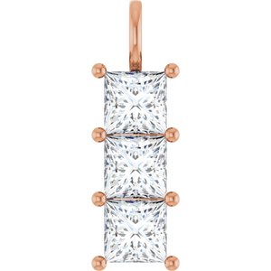14K Rose Gold 7.5x7.5 mm Square Pendant Mounting