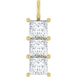 14K Yellow Gold 7.5x7.5 mm Square Pendant Mounting