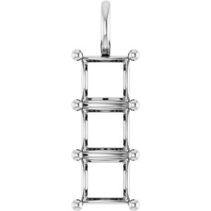 Continuum Sterling Silver 7.5x7.5 mm Square Pendant Mounting – image 2