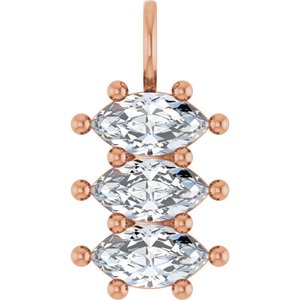 10K Rose Gold 9.5x5 mm Marquise Pendant Mounting
