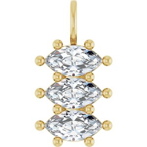 14K Yellow Gold 9.5x5 mm Marquise Pendant Mounting