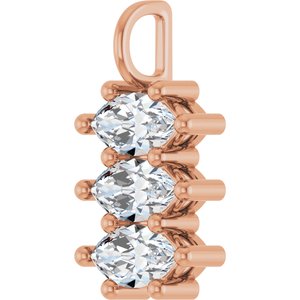14K Rose Gold 9.5x5 mm Marquise Pendant Mounting – image 3