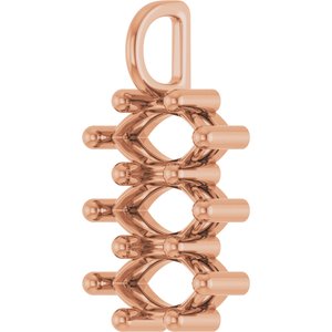 18K Rose Gold 9.5x5 mm Marquise Pendant Mounting – image 4