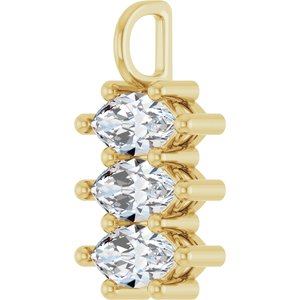 10K Yellow Gold 9.5x5 mm Marquise Pendant Mounting – image 3
