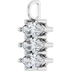 10K White Gold 9.5x5 mm Marquise Pendant Mounting – image 3
