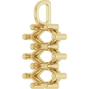14K Yellow Gold 9.5x5 mm Marquise Pendant Mounting – image 4