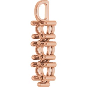 10K Rose Gold 6x6 mm Heart Pendant Mounting – image 4
