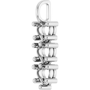 Platinum 6x6 mm Heart Pendant Mounting – image 4
