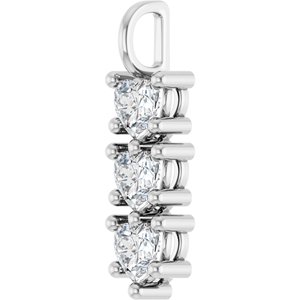 14K White Gold 6x6 mm Heart Pendant Mounting – image 3