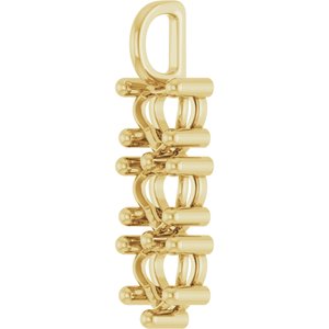 18K Yellow Gold 6x6 mm Heart Pendant Mounting – image 4