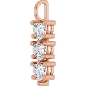 10K Rose Gold 6x6 mm Heart Pendant Mounting – image 3
