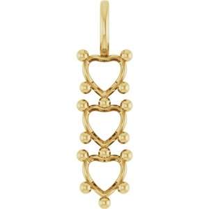 18K Yellow Gold 6x6 mm Heart Pendant Mounting – image 2
