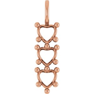 14K Rose Gold 6x6 mm Heart Pendant Mounting – image 2