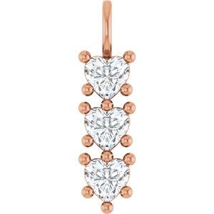 14K Rose Gold 6x6 mm Heart Pendant Mounting