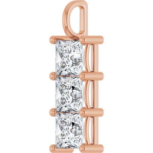 18K Rose Gold 7.5x7.5 mm Square Pendant Mounting – image 3