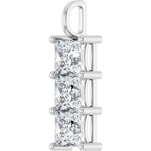 14K X1 White Gold 7.5x7.5 mm Square Pendant Mounting – image 3