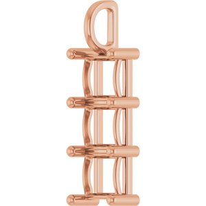 14K Rose Gold 7.5x7.5 mm Square Pendant Mounting – image 4