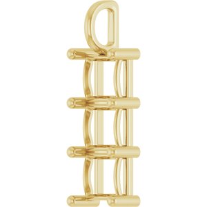 18K Yellow Gold 7.5x7.5 mm Square Pendant Mounting – image 4