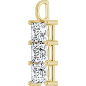 18K Yellow Gold 7.5x7.5 mm Square Pendant Mounting – image 3