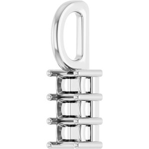 18K White Gold 3x2 mm Straight Baguette Pendant Mounting – image 4