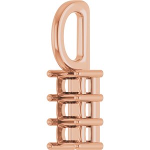 10K Rose Gold 3x2 mm Straight Baguette Pendant Mounting – image 4