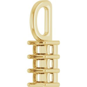 14K Yellow Gold 3x2 mm Straight Baguette Pendant Mounting – image 4