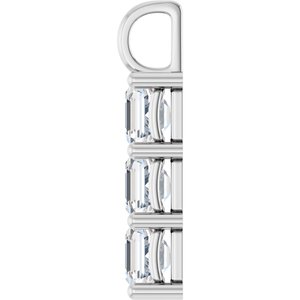 10K White Gold 7x7 mm Asscher Pendant Mounting – image 5