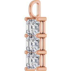 10K Rose Gold 7x7 mm Asscher Pendant Mounting – image 3