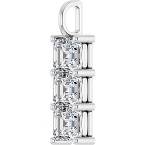 Platinum 7x7 mm Asscher Pendant Mounting – image 3