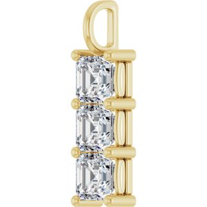 14K Yellow Gold 7x7 mm Asscher Pendant Mounting – image 3