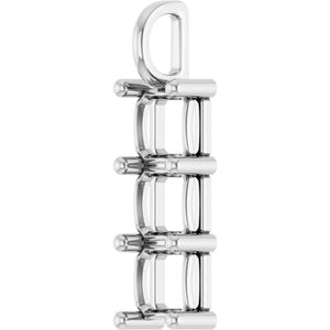 14K White Gold 7x7 mm Asscher Pendant Mounting – image 4