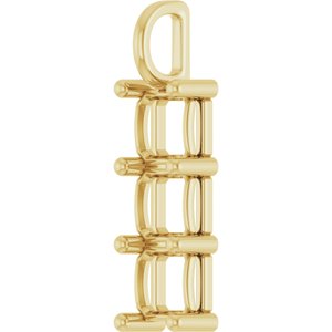 14K Yellow Gold 7x7 mm Asscher Pendant Mounting – image 4