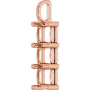 10K Rose Gold 7x7 mm Asscher Pendant Mounting – image 4