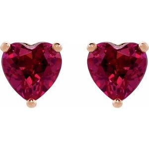 14K Rose Gold 6x6 mm Heart 3-Prong Cocktail-Style Earring Mounting – image 3