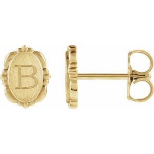10K White Gold Vintage-Inspired Earring
