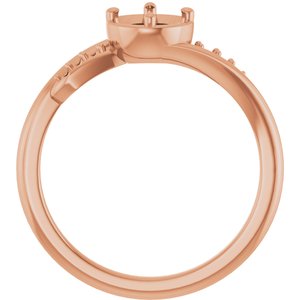 10K Rose Gold 5.2 mm Round Ring Mounting – image 4