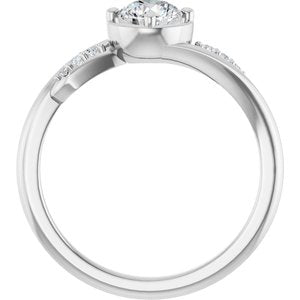 18K White Gold 5.2 mm Round Ring Mounting – image 3