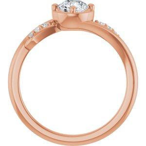 18K Rose Gold 5.2 mm Round Ring Mounting – image 3