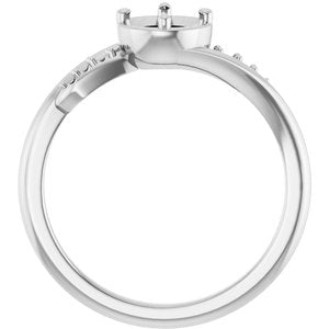 10K White Gold 5.2 mm Round Ring Mounting – image 4