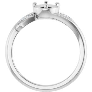 Platinum 5.2 mm Round .08 CTW Natural Diamond Semi-Set Ring – image 2